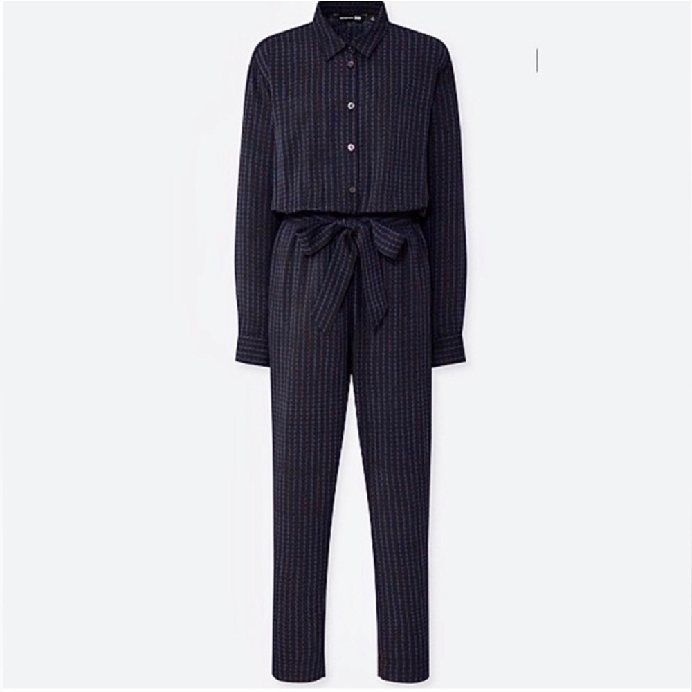 UNIQLO Marimekko Polka Dot Rayon Long sleeve Jumpsuit Blue/Black Size S